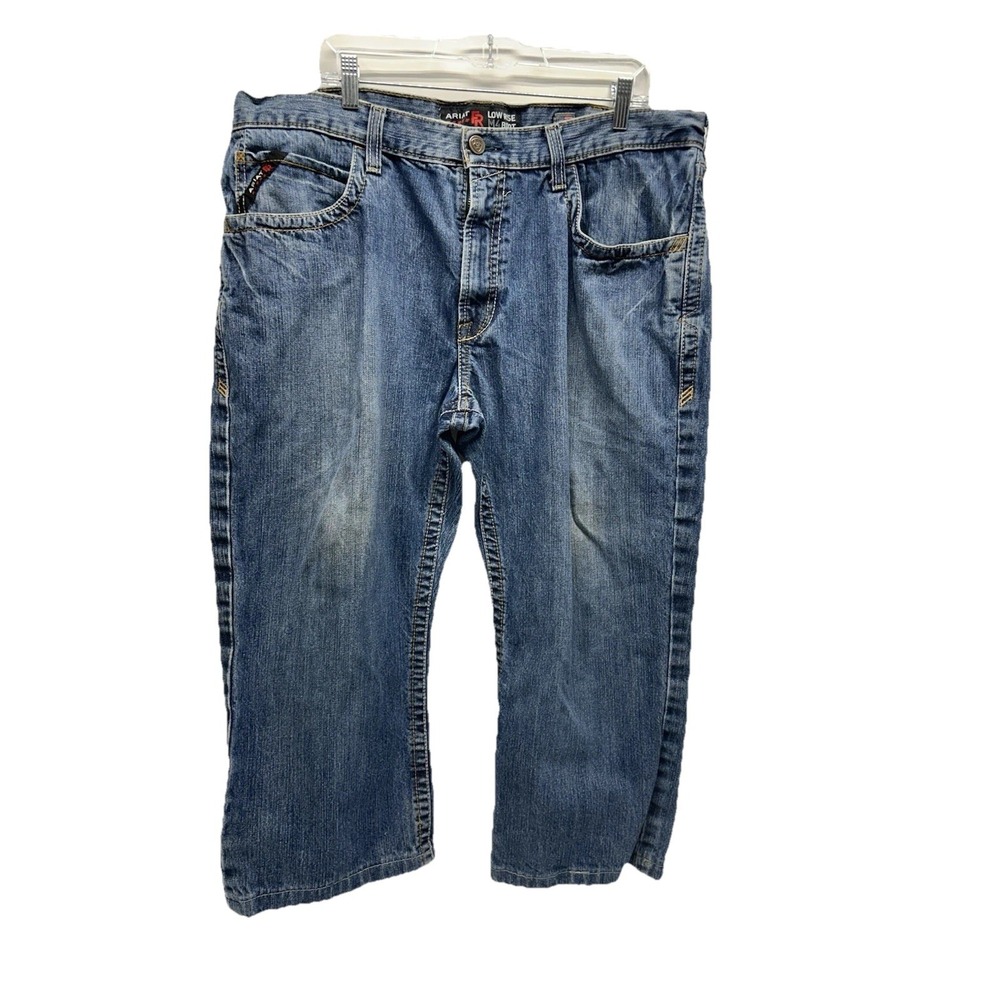 Ariat FR Low Rise M4 Boot Cotton Jeans Men's 38 x 23 HEMMED Denim (A1)